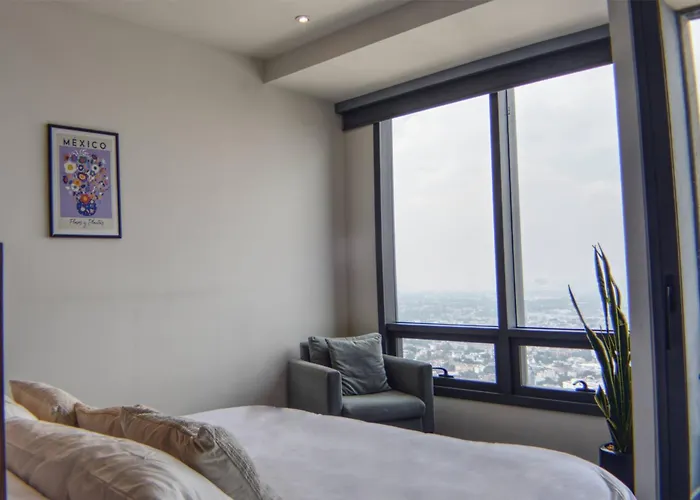 Apartment Luxurious Master With Awesome View, Jacuzzi, Gym & Balcony Mexico City